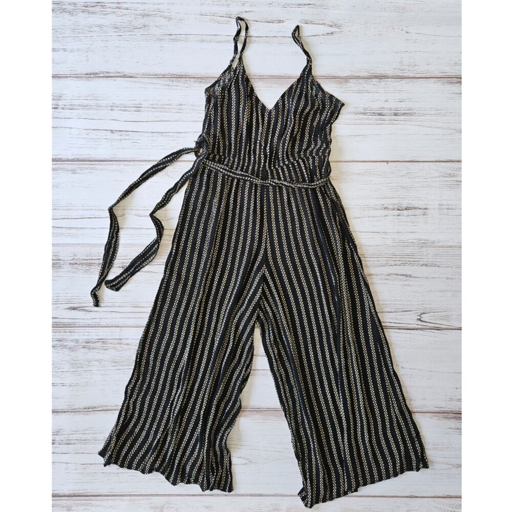 Blue Rain Black Stripe Jumpsuit sz L